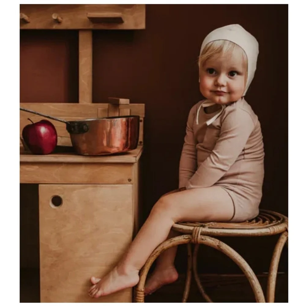 The Simple Folk | Organic Cotton Essential Bonnet Blush | 0/6 M